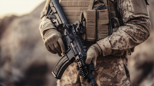 Solder with a rifle