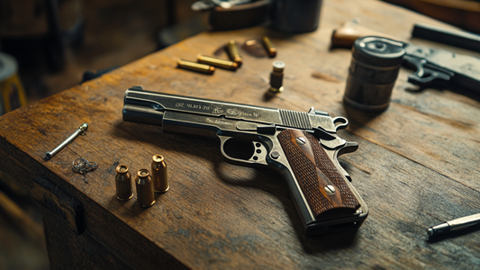 Pistol on table