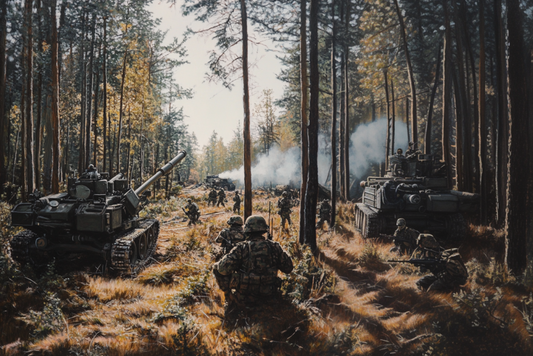 Artillery in open forest