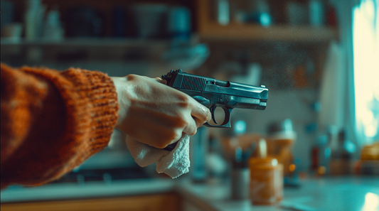 A man cleaning firearm