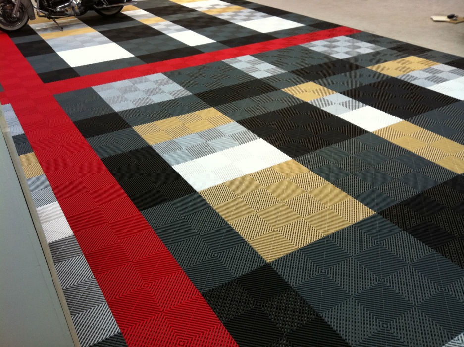 Garage Flooring Ideas - Burberry Garage Flooring Design with Swisstrax