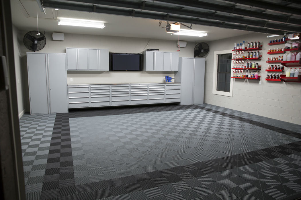 Classic Grey Garage: Swisstrax Ribtrax (Jet Black, Slate Grey)