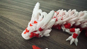Heart-Themed Articulated Dragon Red and White