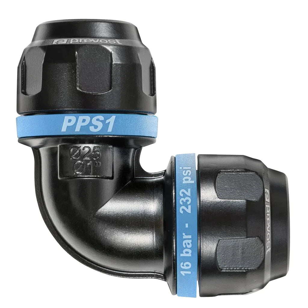 Prevost PPS1 9C - 90° Aluminium equal female elbow fitting for pipe