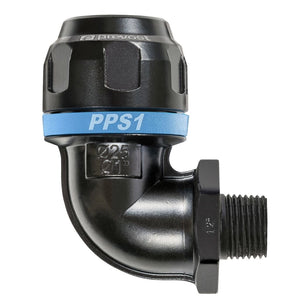Prevost PPS1 9CM - 90° aluminium tapered male thread elbow fitting for pipe